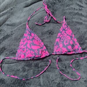 Boden Floral Pink and Blue Bikini Top